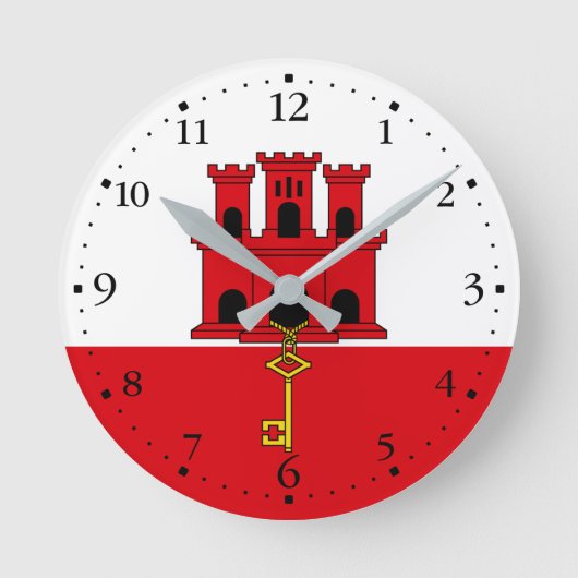 Horloge Ronde Drapeau de Gibraltar (Recto)