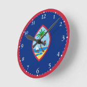 Horloge Ronde Drapeau de Guam (Angle)