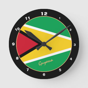Horloge Ronde Drapeau de Guyane Patriotique, Guyana tendance Mai