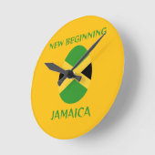 Horloge Ronde drapeau de Jamaïque (Angle)