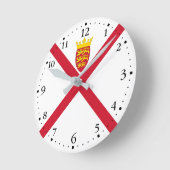 Horloge Ronde Drapeau de Jersey (Angle)