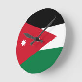 Horloge Ronde Drapeau de Jordanie (Angle)