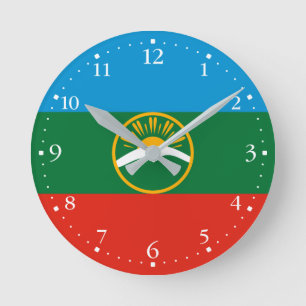 Horloge Ronde Drapeau de Karatchaïevo-Tcherkessie