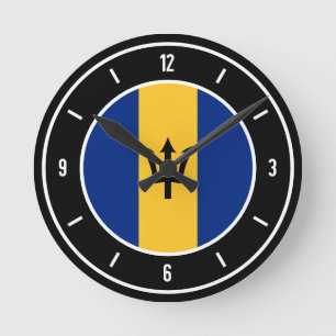 Horloge Ronde Drapeau de la Barbade Élégant