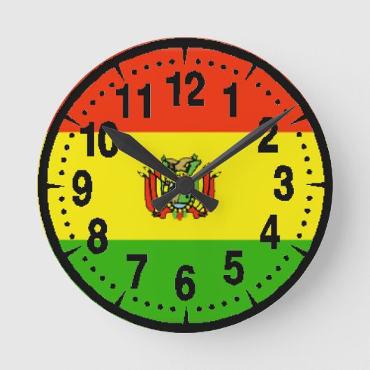 Horloge Ronde Drapeau de la Bolivie (Recto)