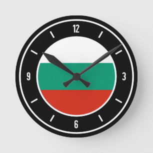 Horloge Ronde Drapeau de la Bulgarie Élégant