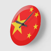 Horloge Ronde Drapeau de la Chine (Angle)