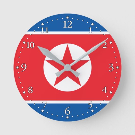 Horloge Ronde Drapeau de la Corée du Nord (Recto)