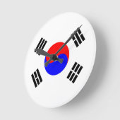 Horloge Ronde Drapeau de la Corée du Sud (Angle)