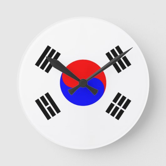 Horloge Ronde Drapeau de la Corée du Sud (Recto)
