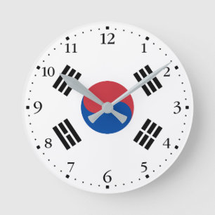 Horloge Ronde Drapeau de la Corée du Sud