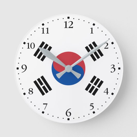 Horloge Ronde Drapeau de la Corée du Sud (Recto)