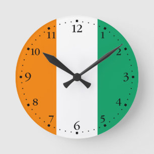 Horloge Ronde Drapeau de la Côte d'Ivoire