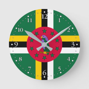 Horloge Ronde Drapeau de la Dominique