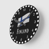 Horloge Ronde Drapeau de la Finlande (Angle)