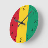 Horloge Ronde Drapeau de la Guinée (Angle)