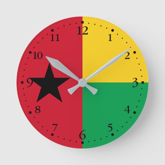 Horloge Ronde Drapeau de la Guinée Bissau (Recto)