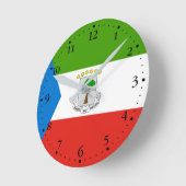 Horloge Ronde Drapeau de la Guinée équatoriale (Angle)