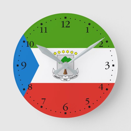 Horloge Ronde Drapeau de la Guinée équatoriale (Recto)