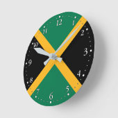 Horloge Ronde Drapeau de la Jamaïque (Angle)