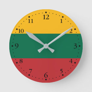 Horloge Ronde Drapeau de la Lituanie