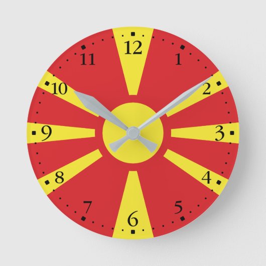 Horloge Ronde Drapeau de la Macédoine du Nord (Recto)