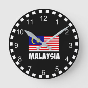 Horloge Ronde Drapeau de la Malaisie