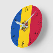 Horloge Ronde Drapeau de la Moldavie (Angle)