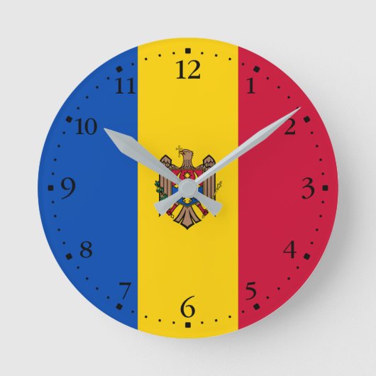 Horloge Ronde Drapeau de la Moldavie (Recto)