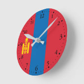 Horloge Ronde Drapeau de la Mongolie (Angle)