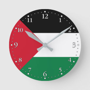 Horloge Ronde Drapeau de la Palestine