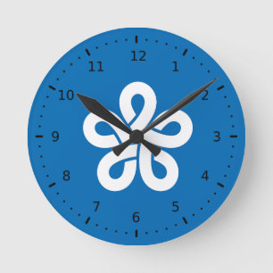 Horloge Ronde Drapeau de la préfecture de Fukuoka, Japon