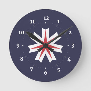 Horloge Ronde Drapeau de la préfecture d'Hokkaido, Japon