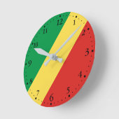 Horloge Ronde Drapeau de la République du Congo (Angle)
