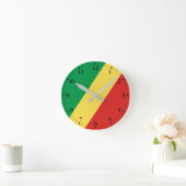 Horloge Ronde Drapeau de la République du Congo (Maison)