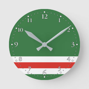 Horloge Ronde Drapeau de la République tchétchène d'Ichkeria