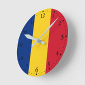 Horloge Ronde Drapeau de la Roumanie (Angle)