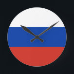 Horloge Ronde Drapeau de la Russie<br><div class="desc">Russia</div>