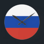 Horloge Ronde Drapeau de la Russie<br><div class="desc">Russia</div>