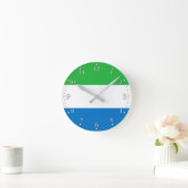 Horloge Ronde Drapeau de la Sierra Leone (Maison)