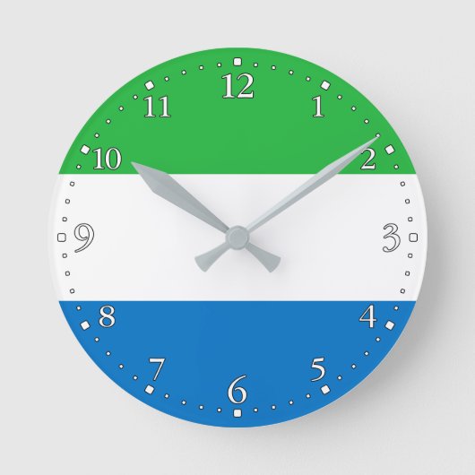 Horloge Ronde Drapeau de la Sierra Leone (Recto)