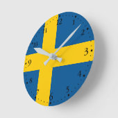 Horloge Ronde Drapeau de la Suède (Angle)