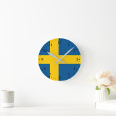 Horloge Ronde Drapeau de la Suède (Maison)