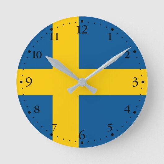 Horloge Ronde Drapeau de la Suède (Recto)