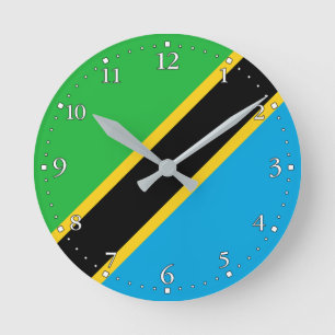 Horloge Ronde Drapeau de la Tanzanie