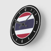 Horloge Ronde Drapeau de la Thaïlande Élégant (Angle)
