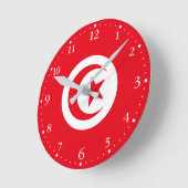 Horloge Ronde Drapeau de la Tunisie (Angle)