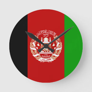 Horloge Ronde Drapeau de l'Afghanistan
