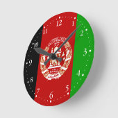 Horloge Ronde Drapeau de l'Afghanistan patriotique (Angle)