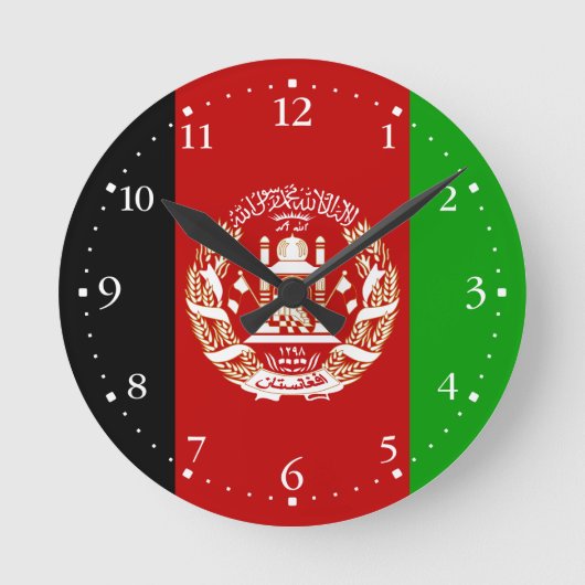 Horloge Ronde Drapeau de l'Afghanistan patriotique (Recto)